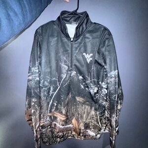 Colosseum Black and camo WV Quarter-Zip Pullover